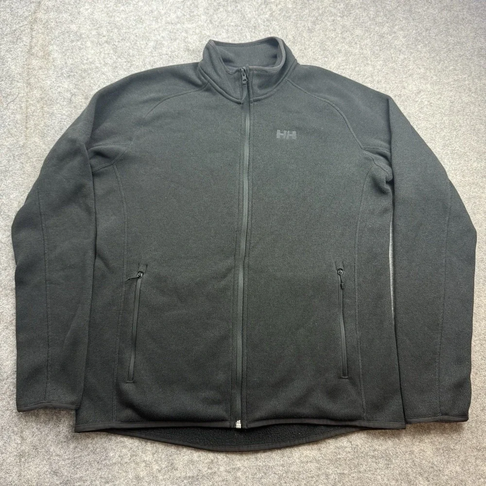 HELLY HANSEN Varde 2.0 Polartec Fleece Jacket Mens M Gray Full Zip Outdoor Gorp